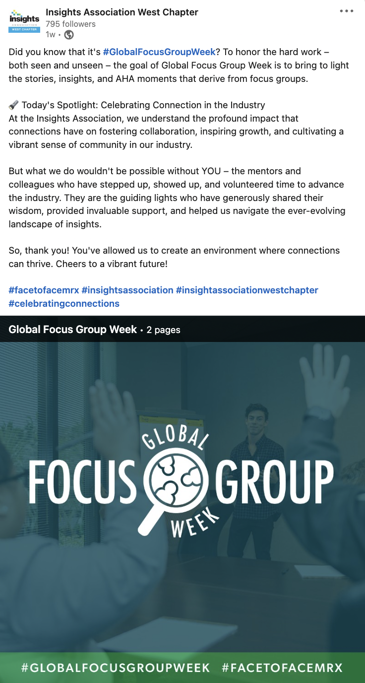 Global Focus Group Week posts